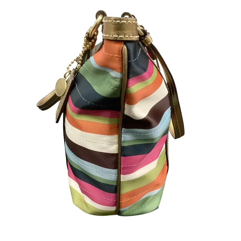 Vintage Coach Bag Women’s One Size Stripes #12421 Fabric And Leather Multicolor